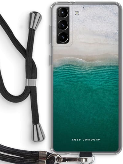 Case Company® - Hoesje met koord geschikt voor Samsung Galaxy S21 Plus hoesje met Koord - Stranded - Telefoonhoesje met Zwart Koord - Bescherming aan alle Kanten en Over de Schermrand