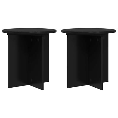 vidaXL - Plantenstand - 2 - st - Zwart - 40 - x - 40 - x - 40 - cm - Bewerkt - hout