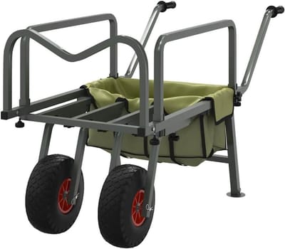 Viskar - Viskar met wielen - Vissen kamperen - Gepoedercoat staal - 150 kg draagvermogen - Groen