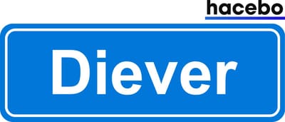Hacebo - Plaatsnaam Sticker - 29x10 CM - Diever sticker - Verkeersborden sticker - grappige cadeaus - Diever