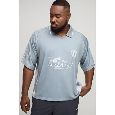 Plus oversized boxy heren sporttop | Grey | Size 2XL