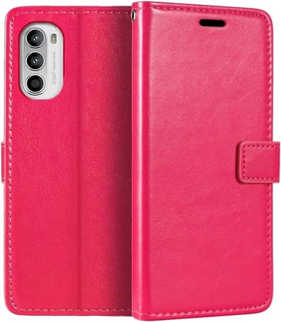 Portemonnee Book Case Hoesje Geschikt voor: Motorola Moto G82 5G & Motorola Moto G52 - roze