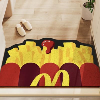 Tapis de sol Créatif Dessin Animé Forme Grattage Poussière Entrée Porte Tapis de Sol Anneau Métallique Ménage Résistant à l'Usure Entrée Tapis Antidérapant 60*90cm yellow