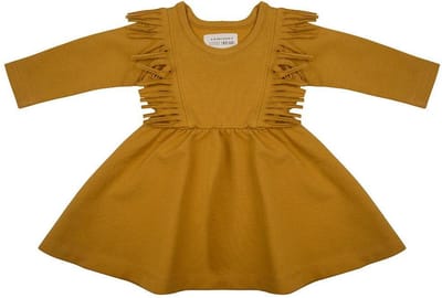 Little Indians Boho Dress Honey - Jurk - Lange Mouwen - Geel - Meisjes - Maat: 4-5 jaar