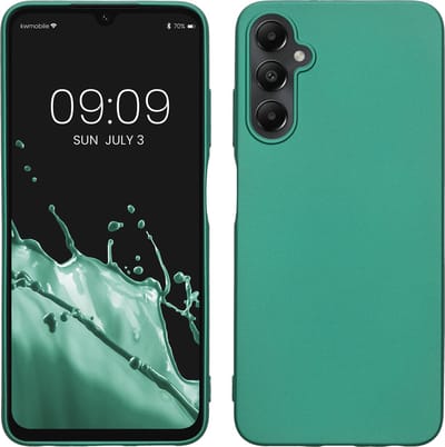 kwmobile telefoonhoesje geschikt voor Samsung Galaxy A05s - Hoesje voor smartphone - Back cover in metallic donkergroen