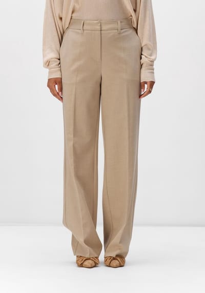 Minus Mswelma Mid Waist Pant Broeken Dames - Zand - Maat 36