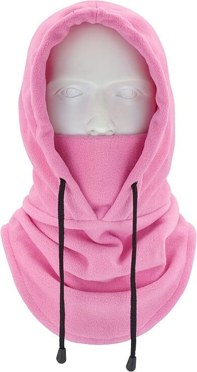 Livano Nekwarmer - Heren - Dames - Fleece - Motor - Bandana - Masker - Colsjaal - Winter - Sjaal - Gewatteerd - Skiën - Hoodie - Roze