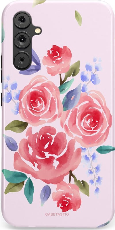 Casetastic hoesje geschikt voor Samsung Galaxy A34 (2023) 5G - Dubbellaagse bescherming - Aquarel pracht - Fashion Case - Lichtroze Lavendel