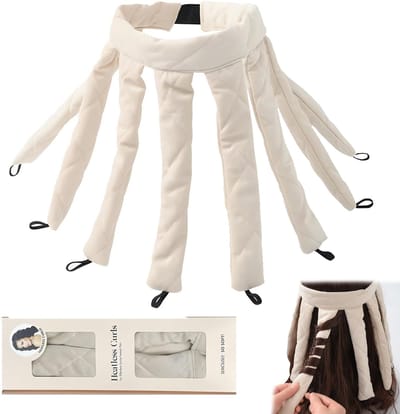 Heatless curls-heatless curls satin-Met haarband - Achtklauwenontwerp voor eenvoudig krullen --heatless curler-Hoogwaardige krultang