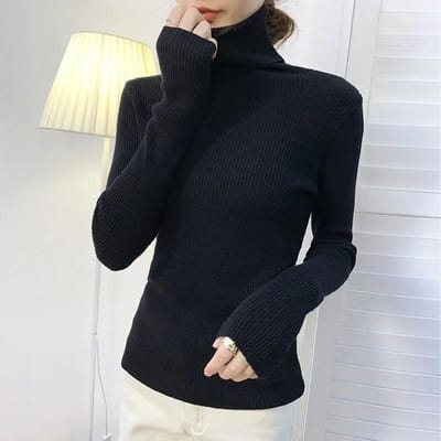 Turtleneck Truien Dames Hoge Hals Pullover Trui Effen Lange Mouw Plus Size Slanke Gebreide Trui Basic Tops Dames Kleding Herfst Winter S