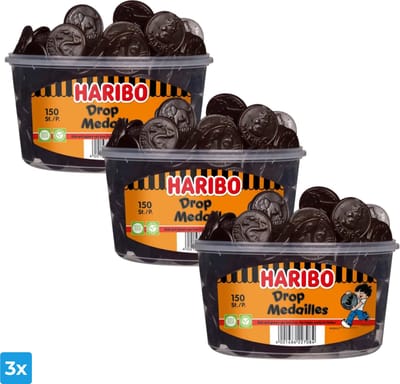 Haribo Drop Medailles (3x 150 stuks)
