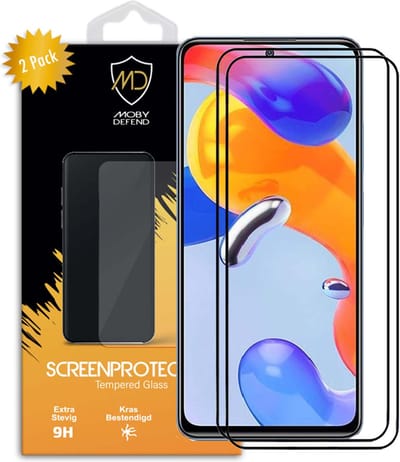 2-Pack MobyDefend Screenprotectors - Geschikt voor Xiaomi Redmi Note 11 Pro / Note 11 Pro 5G / Note 11 Pro+ - Screensavers Met Zwarte Randen - Gehard Glas