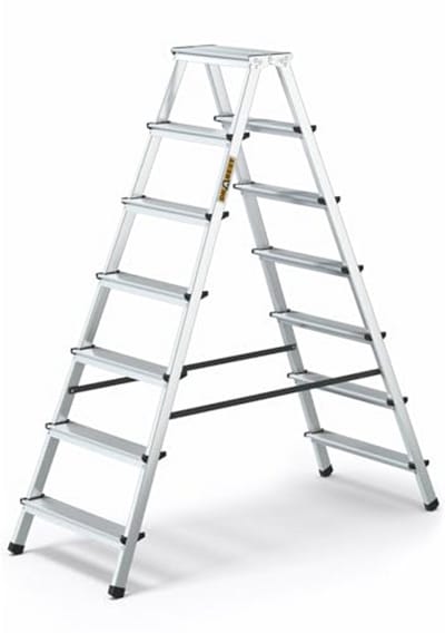 7-traps Aluminium Opvouwbare Huishoudtrap - Steiger met Werkplatform - Multifunctionele Ladder - Veiligheidsladder tot 125 kg