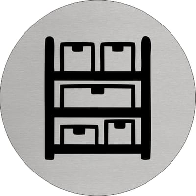 CombiCraft Aluminium deurbordje 'Voorraadkast' Ø75 mm met 3M-tape