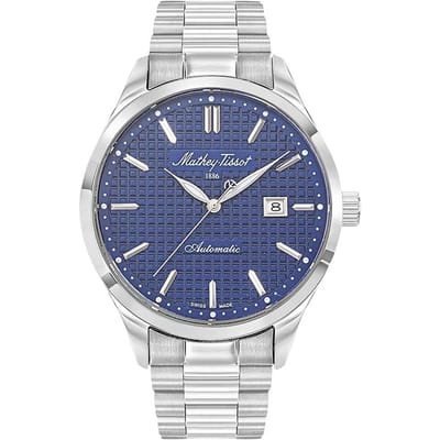 Mathey-Tissot Urban Roestvrij Staal Blauwe Wijzerplaat Automatisch H411ATABU Herenhorloge blauw