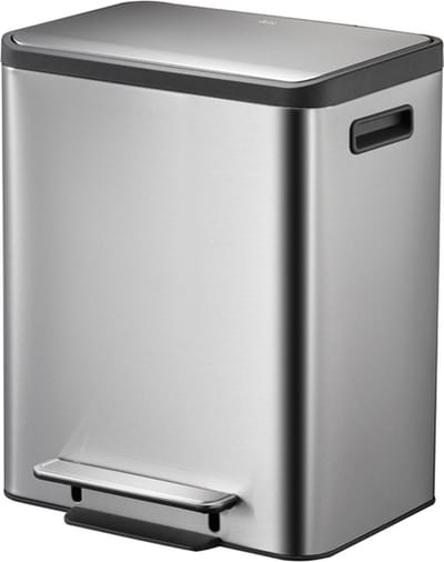 EKO - EcoCasa Recycler pedaalemmer 30 liter - Stainless steel Plastic - mat RVS - Prullenbak