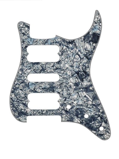 Fender 992231000 pickguard Strat, HSH contour cut, 11 screw holes, 4-ply, black pearl