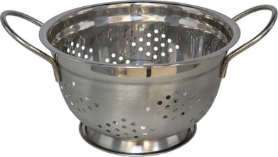 Gerimport Keuken vergiet - zilver - RVS - D18 cm x H12 cm - keuken zeef - keuken accessoires