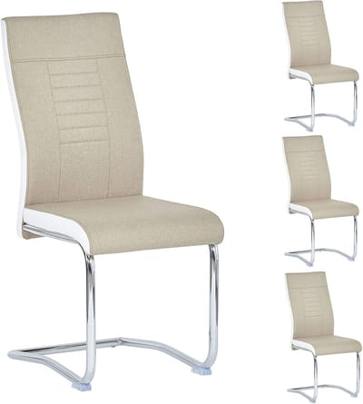 Eetkamerstoelen Set - Keukenstoelen - Comfortabel Zitten - Ergonomisch Ontwerp - 57x43x98 cm - Beige