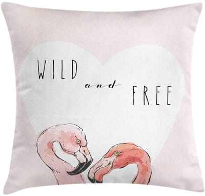 ABAKUHAUS Kussenhoes Wild en vrij – 40x40 cm – Dubbelzijdig bedrukt – lichtroze koraal
