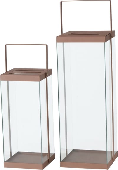 Lantaarn Modern Roze Groot Metaal/Glas 2 st. - 72 cm