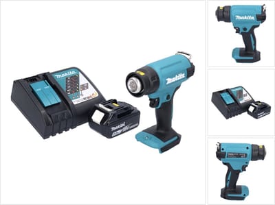 Makita DHG 180 RT1 accu-heteluchtpistool 18 V 550 °C + 1x accu 5,0 Ah + oplader