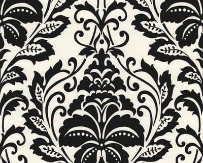 BAROK BEHANG | Klassiek - zwart wit - A.S. Création Flock 4