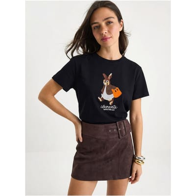 Geborduurd T-shirt met ronde hals