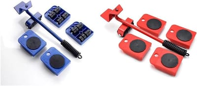 Meubellift Gereedschap - Meubelverhuizers Set - Zware Meubels Verplaatsen - Hefboom Mechanisme - Max 350 lbs - Rood Blauw