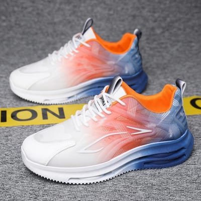 Lente Nieuwe Herenschoenen Platform Trendy Casual Schoenen Vlieg Geweven Mesh Sportschoenen Heren Hardloopschoenen 44 pink