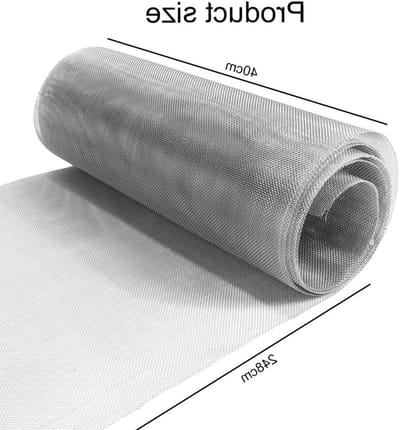Fijn gaas met 1 mm maaswijdte voor verhoogde bedden, roestvrijstalen muizengaas, konijnenbescherming en vogelafscherming, 40 x 248 cm