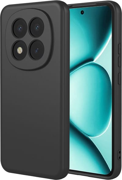 MobyDefend Hoesje - Geschikt voor Xiaomi Redmi Note 15 Pro Plus 5G - Matte Siliconen Backcover - Zwart