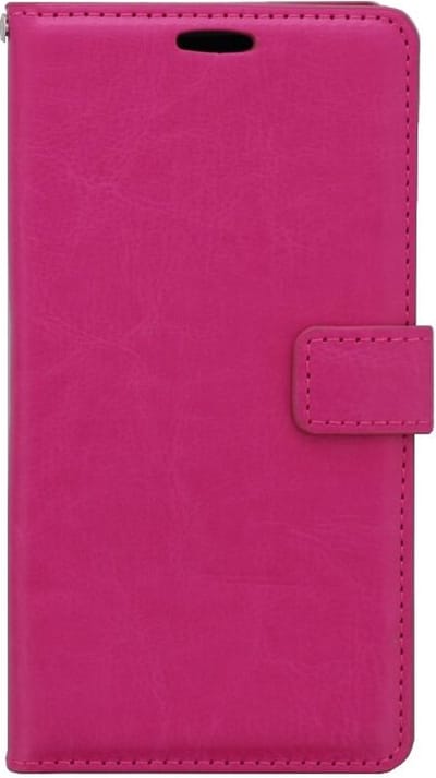 LuxeBass Boekhoesje geschikt voor Motorola Moto E6i/E6S - Roze - telefoonhoes - gsm hoes - telefoonhoesjes