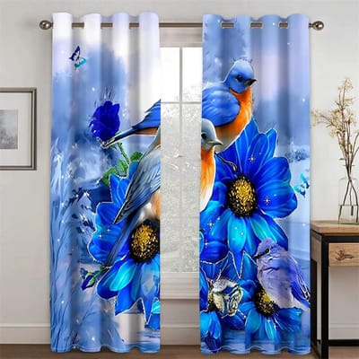 2 stuks Schitterende Rode Roos Bloem Retro Stijl Gordijnen Raambekleding Voor Slaapkamer Kantoor Keuken Woonkamer Studeerkamer Huisdecoratie W50xH130(CM)x2PCS-Grommet Top