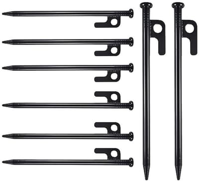 Camping tentharingen - Metalen haringen - Tent vastzetten - Robuust gesmeed staal - 20 cm - Zwart