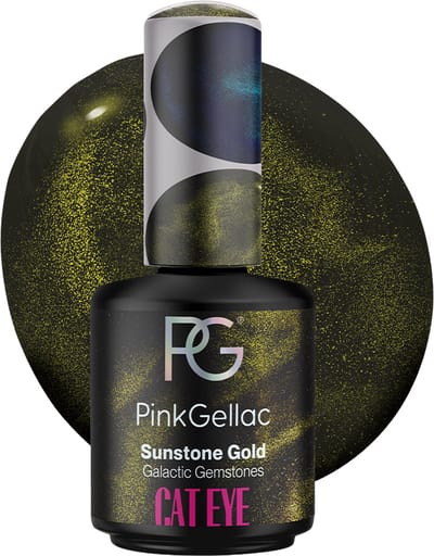 Pink Gellac Cat Eye Gellak - Sunstone Gold 15 ml - Zonder Magneet - Goude Gel Nagellak - Gel Nagels Producten