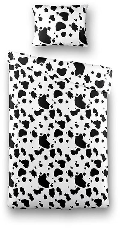 Dekbed-Discounter - Fresh and Co Kids Dekbedovertrek 140 x 200 cm - Verkoelend Polykatoen - Korte instopstrook - Wassen op 40 graden - Inclusief 1 kussensloop - Cow