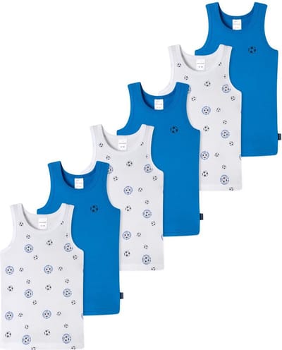 Schiesser Jongens onderhemd 6 pack Kids Boys fijnrib Organic Cotton
