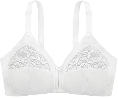 Dorina Kanten Bh zonder beugel - Katoenen bh zonder vulling - Monica - 85B - Wit