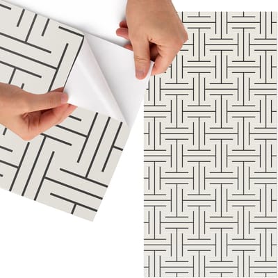 Tulup Meubelfolie - Minimalistisch design Meubel Wrap Folie - 65x130 cm - Zwart Meubelfolie - Wrapfolie Keuken - Minimalist Meubelfolie - Decoratiefolie - Tafeldecoratie - Achtergronden en patronen