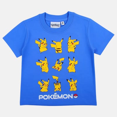 Pokémon Pikachu T-shirt - Blauw - Maat 104 - 100% Katoen - Kinder T-shirt