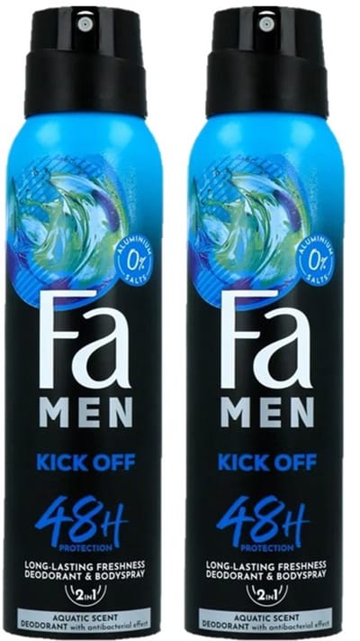 Fa Men Kick-Off - Deodorant & Bodyspray 2in1 - 2 x 150ml