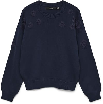 VERO MODA - VMDAISY EMB LS O-NECK PULLOVER BOO - Dames - Gebreide truien
