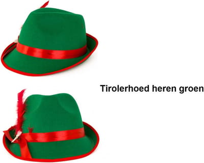 Tirolerhoed heren groen populair - Oktoberfest Apres ski festival uitdeel bierfeest themafeest Oktoberfeest hoed