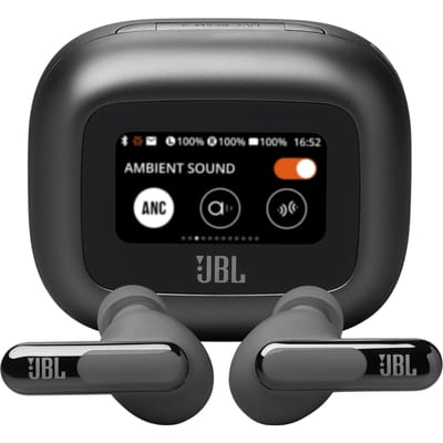 JBL Live Beam 3 - Draadloze Noise Cancelling Oordopjes - Oortjes Draadloos - Smart Charging Case met Display - Bluetooth - Stick Design - 48 uur batterij - Zwart