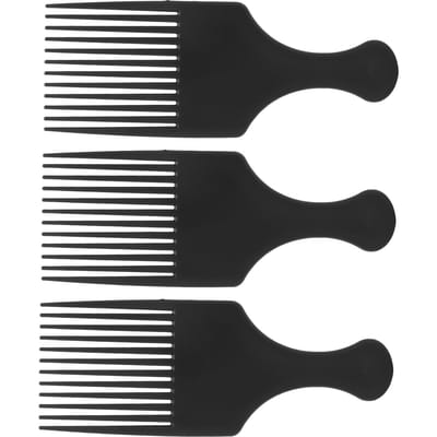 3 stuks Professionele Haarplukker Draagbaar Salon Kapsalon Afro Plukkam Haarstyling Tool black
