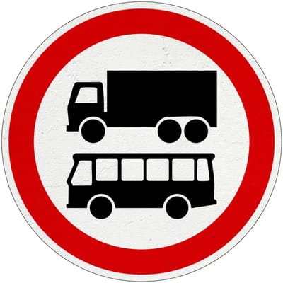 Gesloten voor autobussen en vrachtwagens bord - C7b | Sign Again materiaal | 10 cm