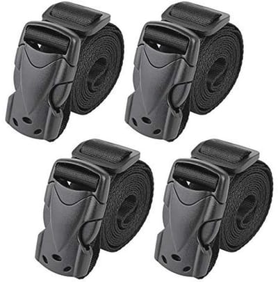 Verstelbare Utility Riemen met Snelsluiting - Zwart - 4 Stuks