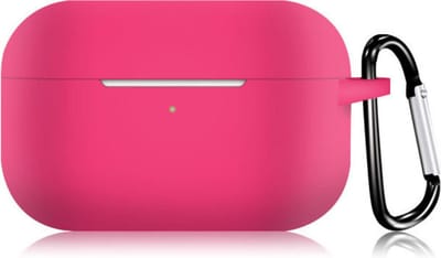 KELERINO. Siliconen Case geschikt voor Apple AirPods Pro - Met Haak - Donker Roze