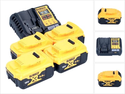 DeWalt DCB 1104 P4 accu-starterset 12 V / 18 V 4x accu 5,0 Ah + DCB 1104 oplader